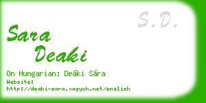 sara deaki business card