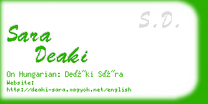 sara deaki business card